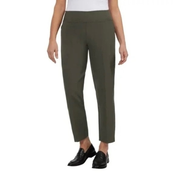 Kirkland Signature Ladies' Pull-On Ankle Pants, Side Zip Pockets Green Large NWT - Picture 1 of 15